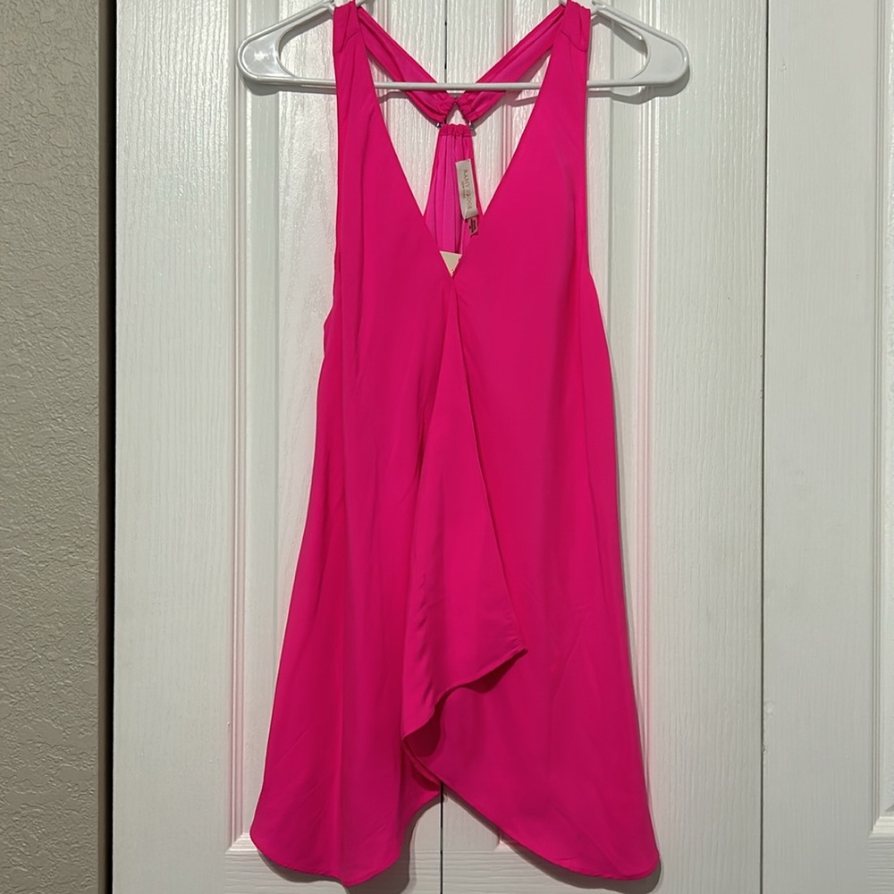 Ramy Brook Neon Pink V-neck Tank